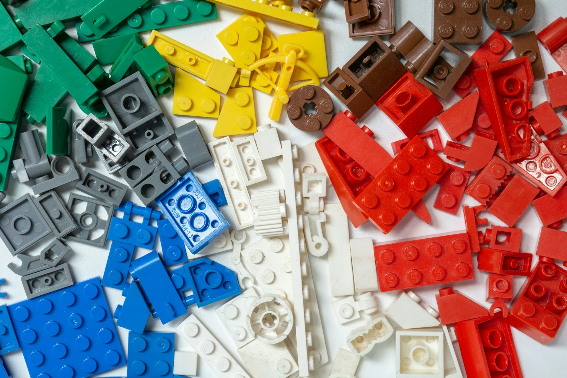 Lego blocks in different colors.