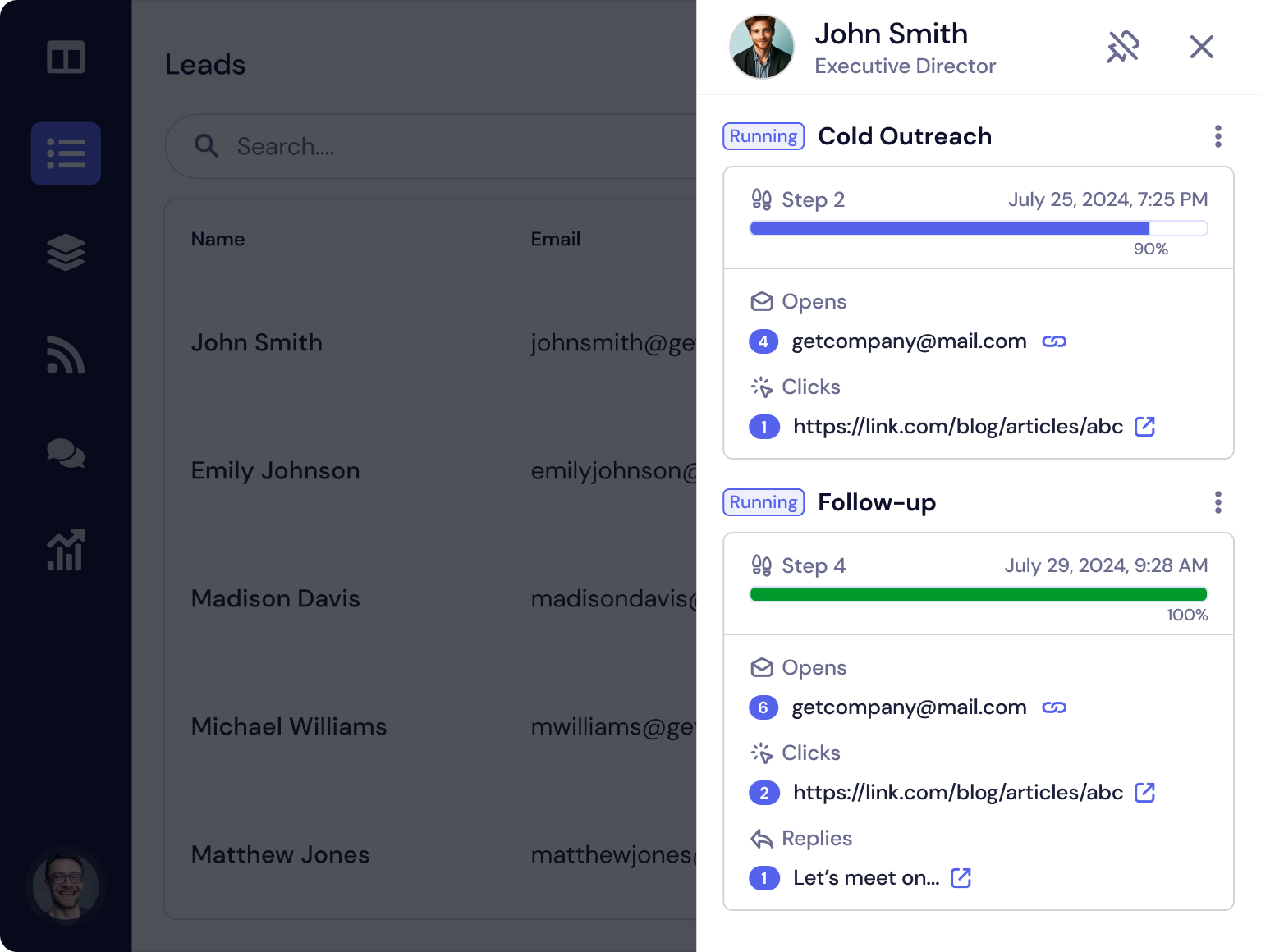 Lead details image for Quickmail