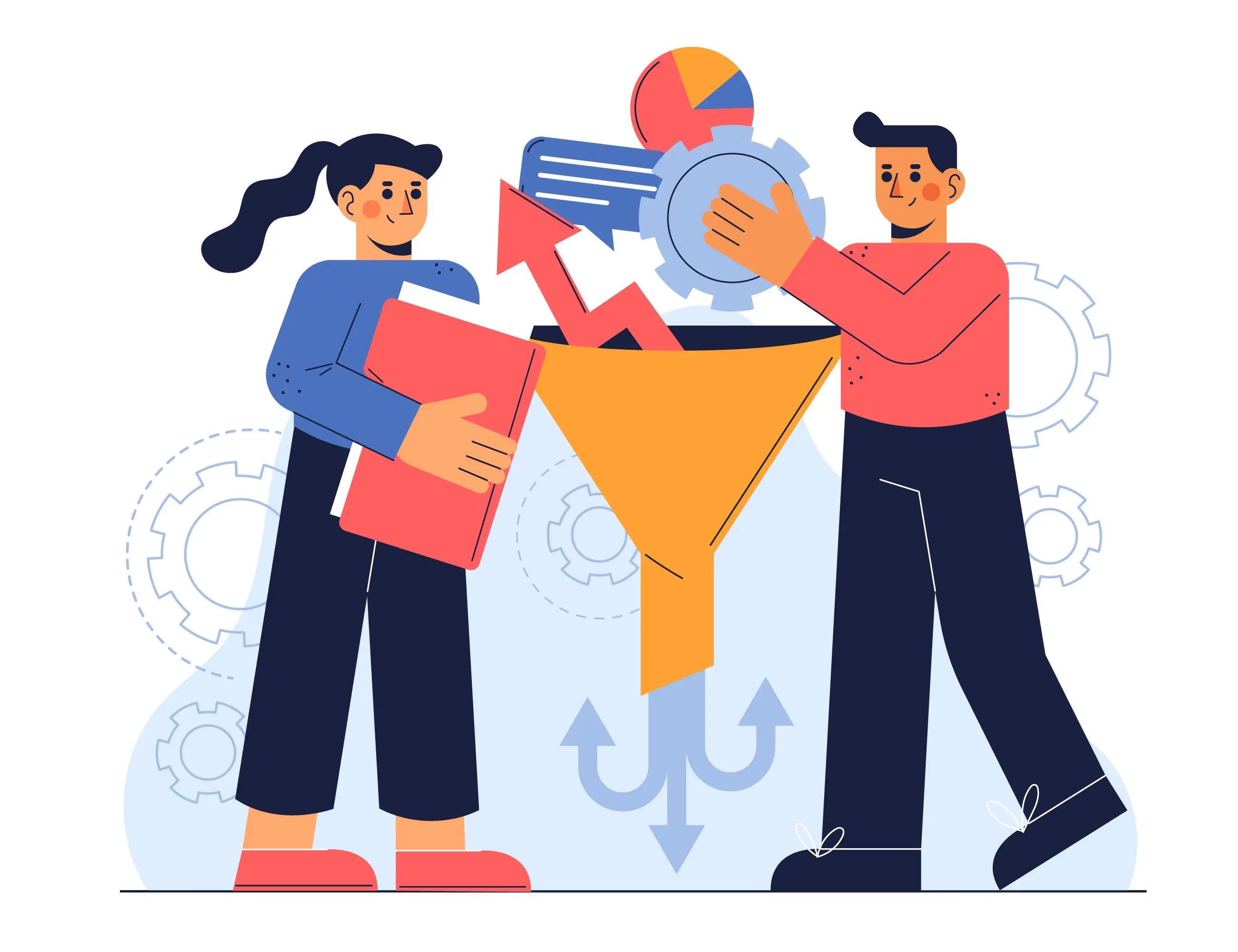 Sales funnel vector.