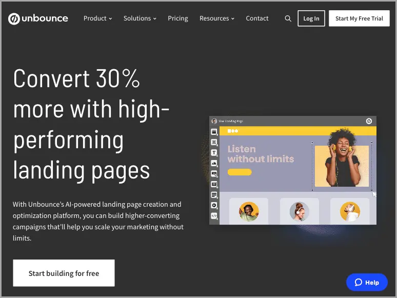 Unbounce website.
