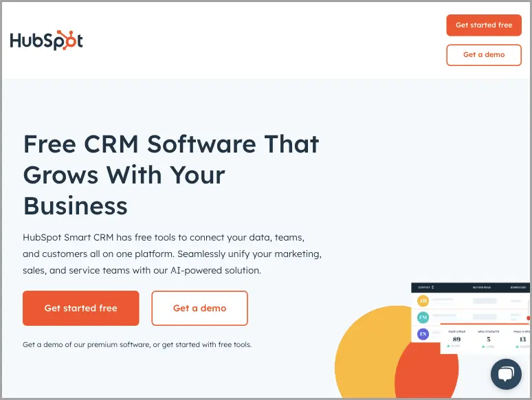 HubSpot homepage image