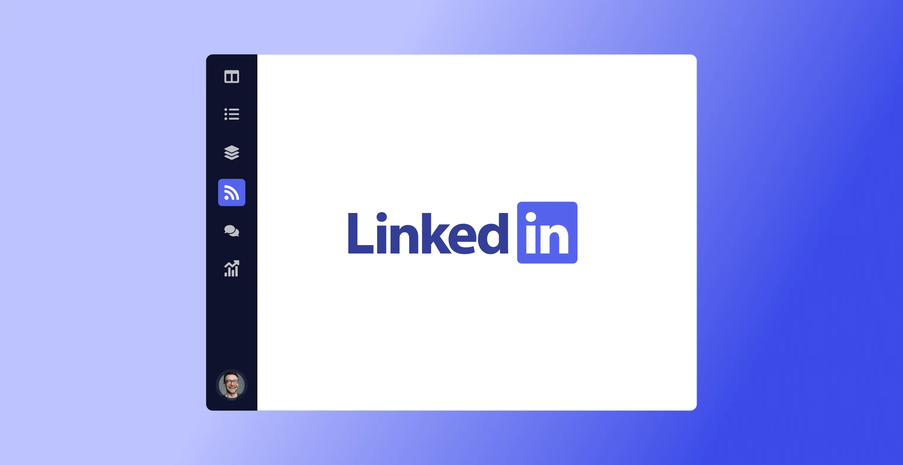 LinkedIn logo in Quickmail dashboard.