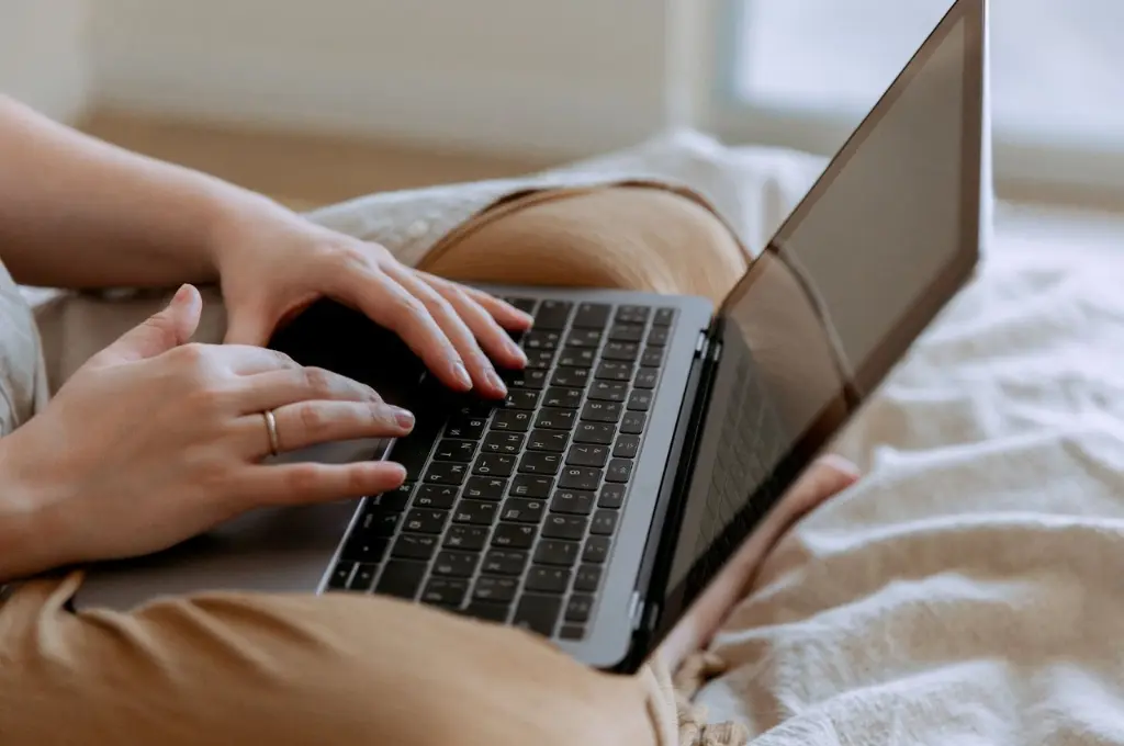 A man using his laptop
