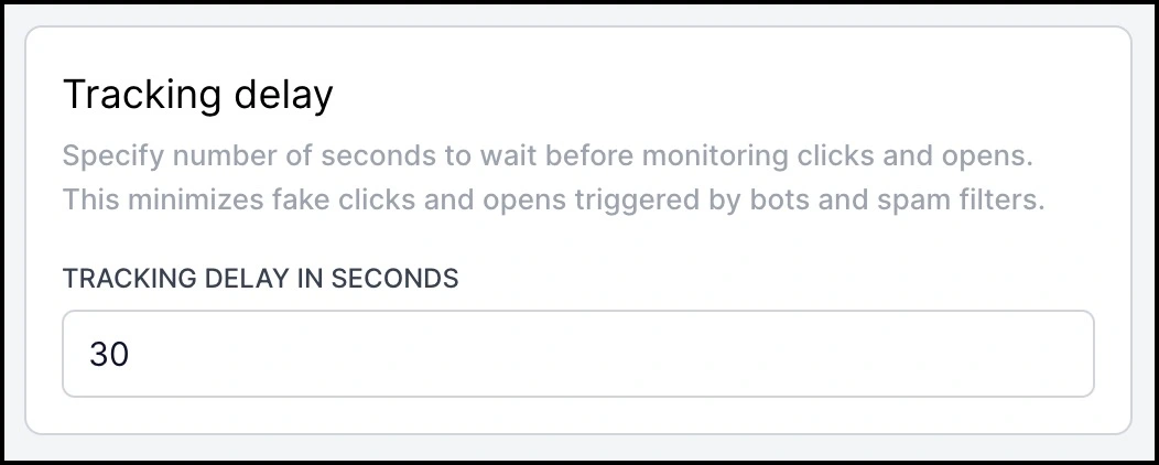 Tracking delay option.