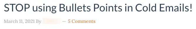 bullets points in cold emails