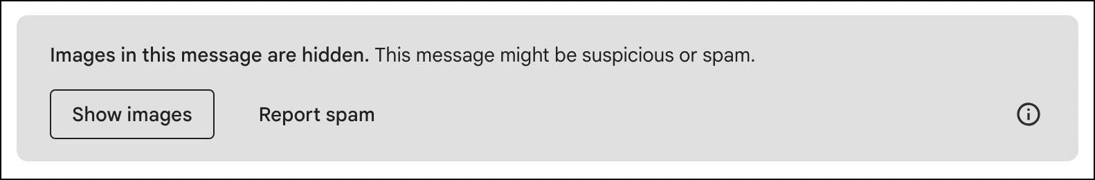 Gmail invisible image warning.